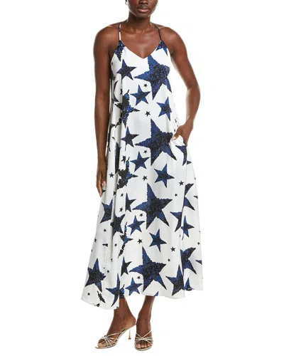 Nicole Miller Palma Satin Maxi Dress In Blue