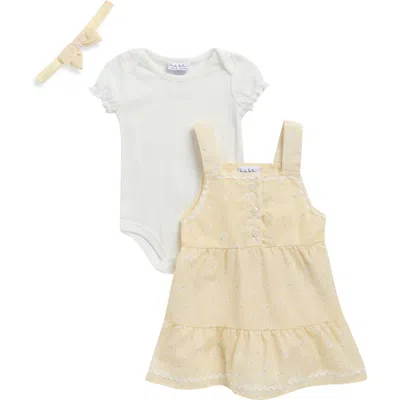 Nicole Miller Babies'  Pastel Floral Dress, Bodysuit & Headband Set In Multi