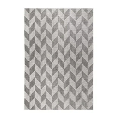 Nicole Miller Patio Country Calla Geometric Loomed Rectangular Outdoor Area Rug In Gray