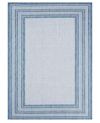 Nicole Miller Patio Country Layla 5'2" X 7'2" Outdoor Area Rug In Cream,blue