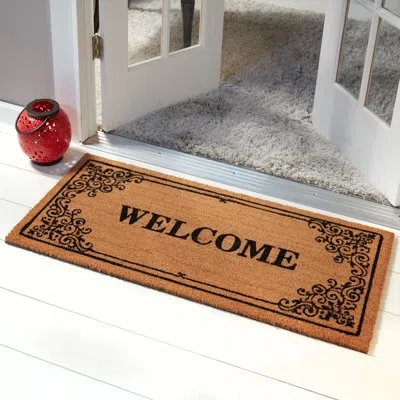 Nicole Miller Patio Fremont "welcome" Scroll 47 In. X 22 In. Non-slip Outdoor Door Mat