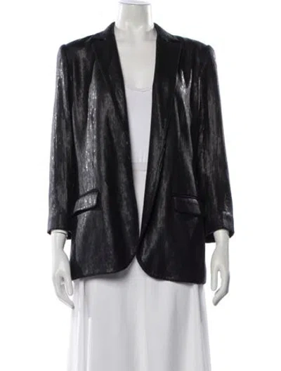 Pre-owned Nicole Miller Patterned Blazer W/ Tags In Black