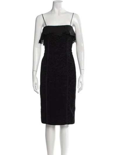 Pre-owned Nicole Miller Patterned Knee-length Dress W/ Tags In Black