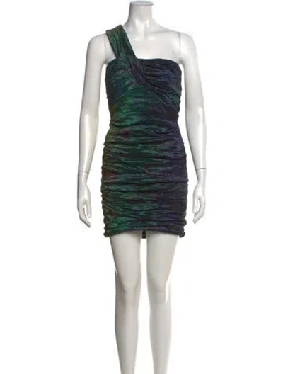 Pre-owned Nicole Miller Patterned Mini Dress In Black
