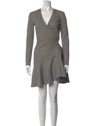 Pre-owned Nicole Miller Patterned Mini Dress In Black