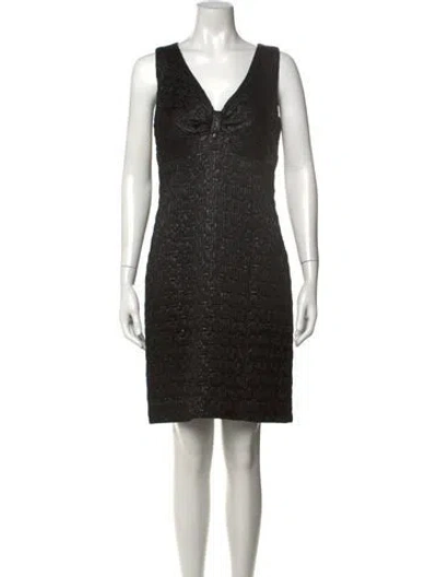 Pre-owned Nicole Miller Patterned Mini Dress In Blue