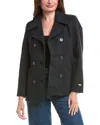 Nicole Miller Peacoat In Black