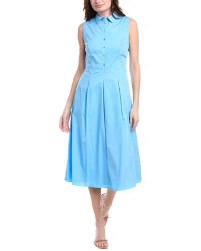 Nicole Miller Penny Poplin Midi Shirtdress In Blue