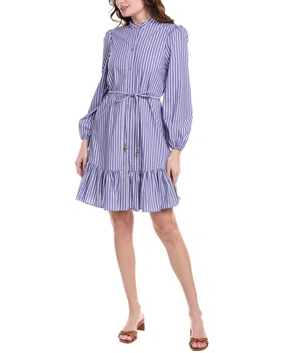 Nicole Miller Penny Poplin Shirtdress In Blue