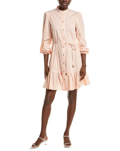 Nicole Miller Penny Poplin Shirtdress In Orange