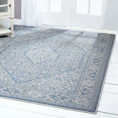 Nicole Miller Persian Persian Inspired Blue/gray Area Rug In Blue,gray