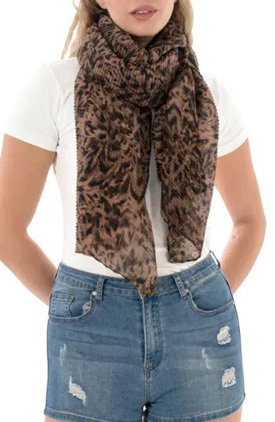 Nicole Miller Pleated Oblong Scarf In Orange