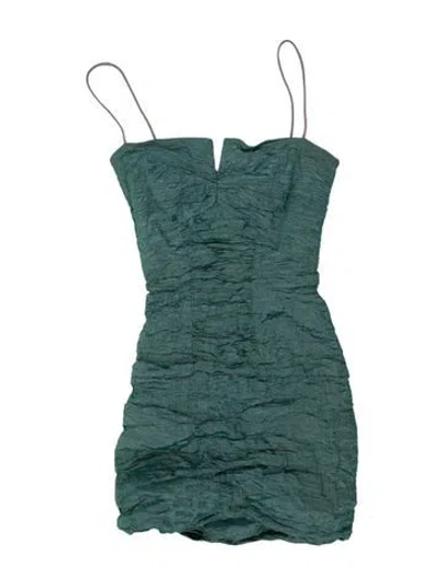 Pre-owned Nicole Miller Plunge Neckline Mini Dress In Green