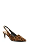 Nicole Miller Pointed Toe Slingback Pump In Leopard