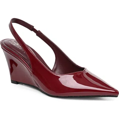Nicole Miller Pointed Toe Slingback Pump In Red