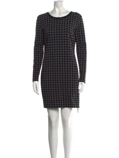 Pre-owned Nicole Miller Polka Dot Print Mini Dress In Black