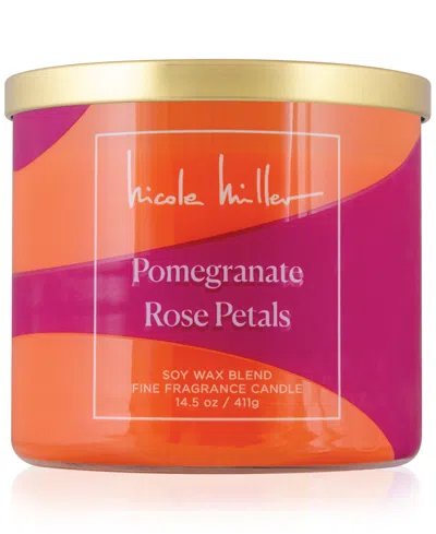 Nicole Miller Pomegranate & Rose Petals Candle, 14.5 Oz. In No Color