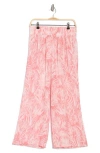 Nicole Miller Print Pull On Pants In Pink