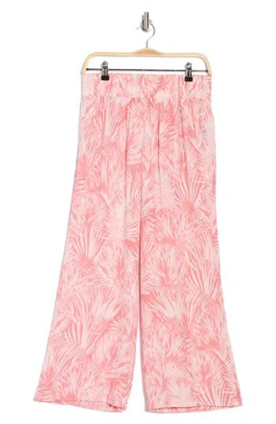 Nicole Miller Print Pull On Pants In Pink
