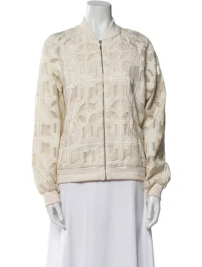 Pre-owned Nicole Miller Printed Evening Jacket In Neutral