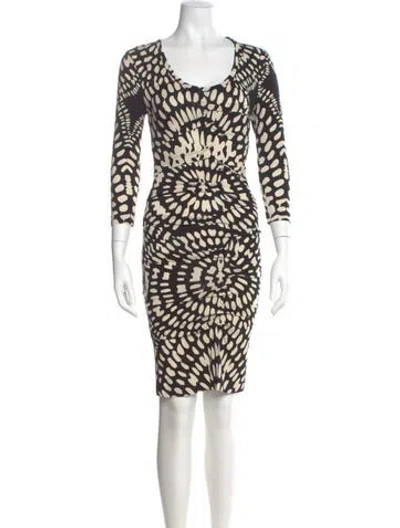 Pre-owned Nicole Miller Printed Knee-length Dress
