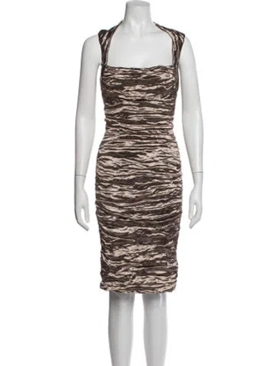 Pre-owned Nicole Miller Printed Knee-length Dress