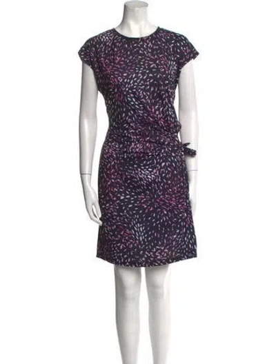 Pre-owned Nicole Miller Printed Knee-length Dress In Black