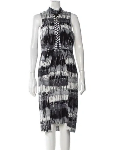 Pre-owned Nicole Miller Printed Knee-length Dress In Multi