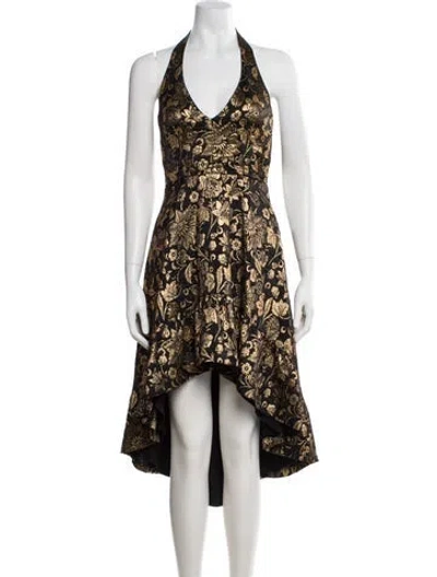 Pre-owned Nicole Miller Printed Long Dress In Multi