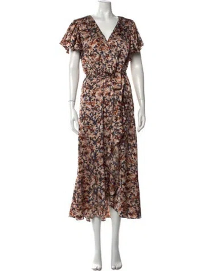 Pre-owned Nicole Miller Printed Long Dress In Multicolor