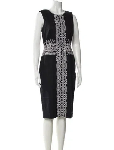 Pre-owned Nicole Miller Printed Midi Length Dress In Multi