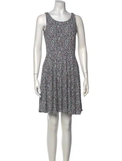 Pre-owned Nicole Miller Printed Mini Dress In Black