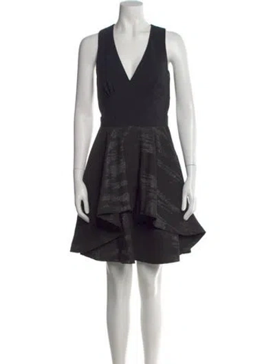 Pre-owned Nicole Miller Printed Mini Dress In Black