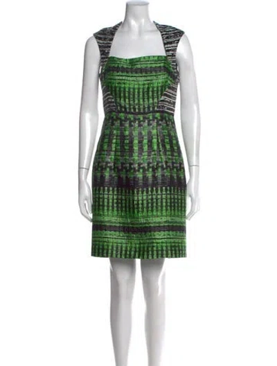 Pre-owned Nicole Miller Printed Mini Dress In Black