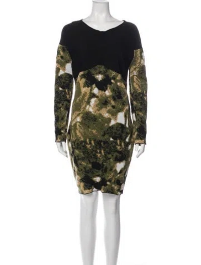 Pre-owned Nicole Miller Printed Mini Dress In Blue