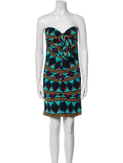 Pre-owned Nicole Miller Printed Mini Dress In Neutral