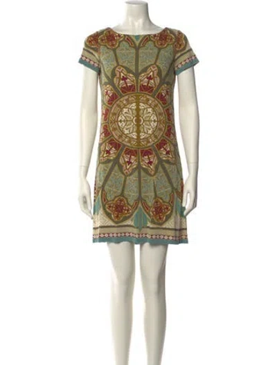 Pre-owned Nicole Miller Printed Mini Dress In Neutral