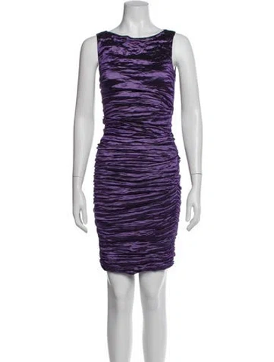Pre-owned Nicole Miller Printed Mini Dress In Purple