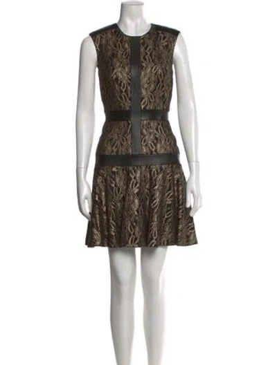 Pre-owned Nicole Miller Printed Mini Dress W/ Tags In Black