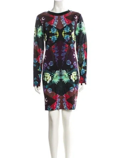 Pre-owned Nicole Miller Printed Mini Dress W/ Tags In Multi