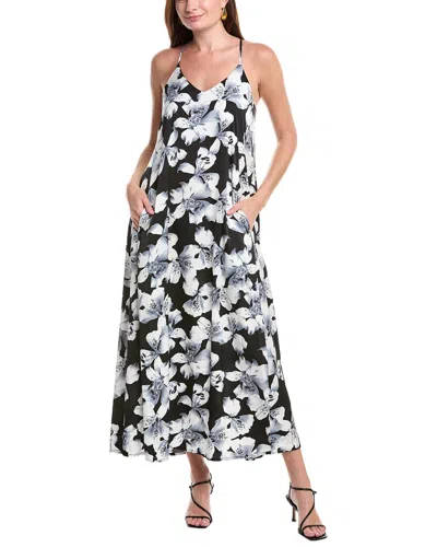 Nicole Miller Printed Palma Satin Maxi Dress In Multi