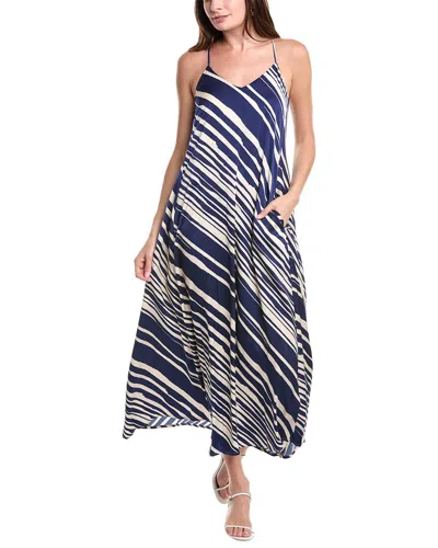 Nicole Miller Printed Palma Satin Maxi Dress In Multi