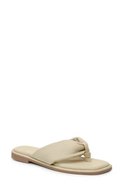 Nicole Miller Puffy Thong Sandal In Beige