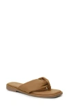 Nicole Miller Puffy Thong Sandal In Dark Sand