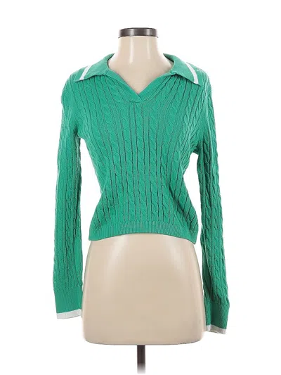 Pre-owned Nicole Miller Pullover Sweater In Green
