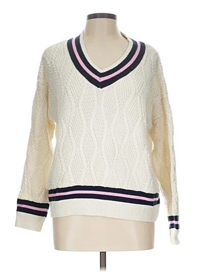 Pre-owned Nicole Miller Pullover Sweater In Ivory