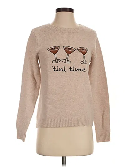 Pre-owned Nicole Miller Pullover Sweater In Tan