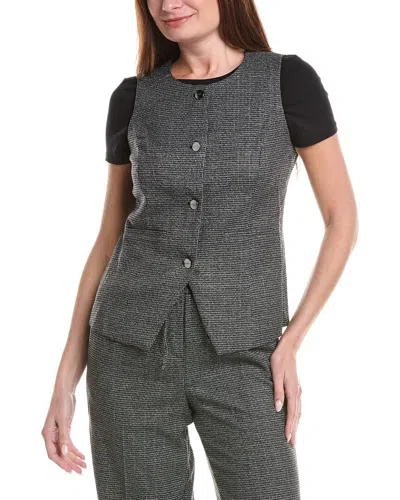 Nicole Miller Puppytooth Vest In Gray