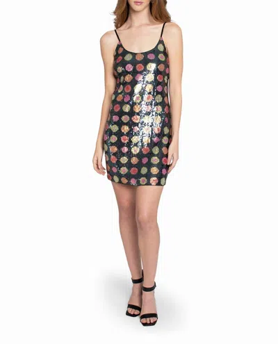Nicole Miller Radiant Aura Dot Sequin Mini Dress In Black Aura Dot In Multi