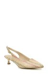 NICOLE MILLER NICOLE MILLER RAFFIA KITTEN HEEL SLINGBACK PUMP